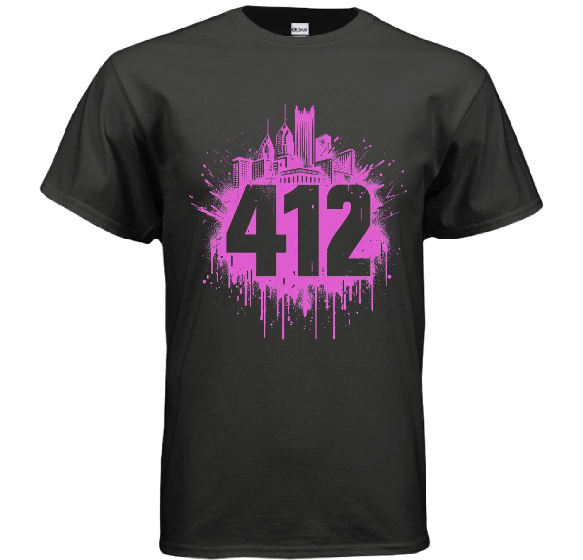 412 Pittsburgh Skyline Tee pink
