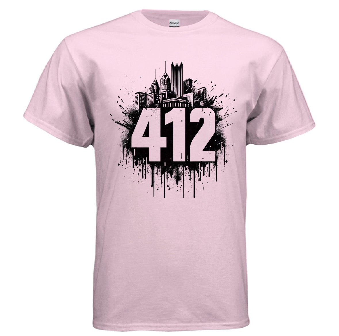 412 Pittsburgh Skyline Tee pink