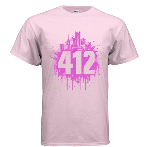 412 Pittsburgh Skyline Tee pink